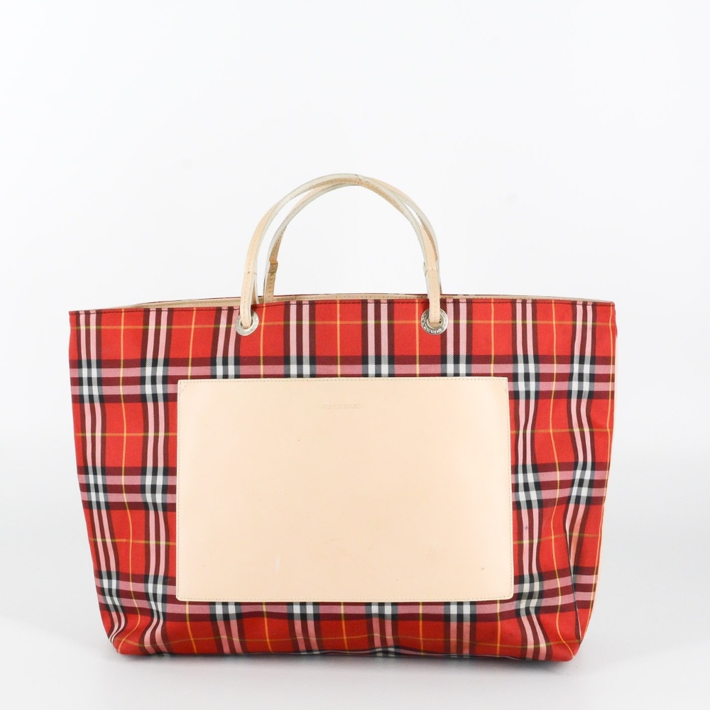Burberry Red Plaid Tote
